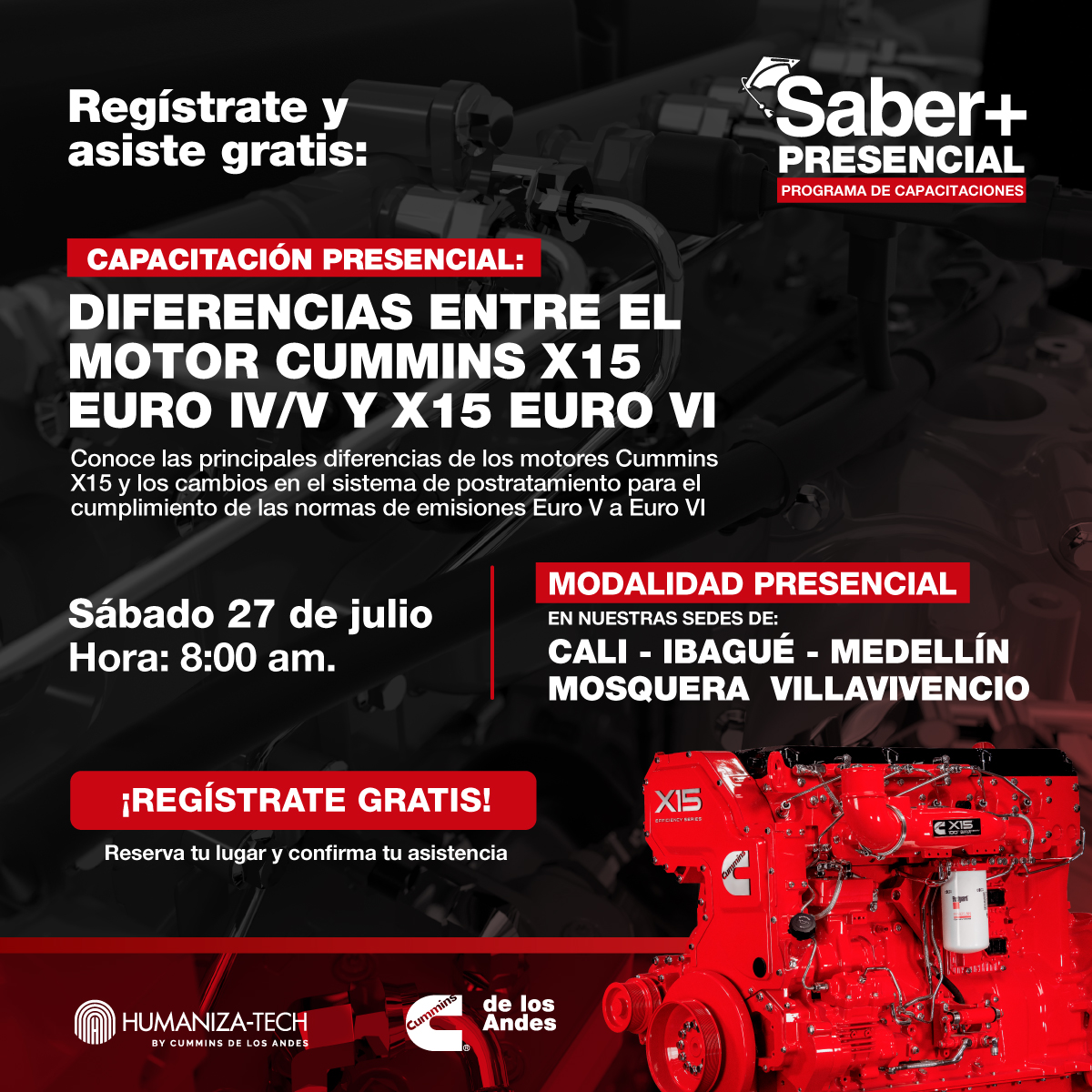 PRINCIPALES DIFERENCIAS ENTRE EL MOTOR CUMMINS X15 EURO IV/V Y X15 EURO VI PRESENCIAL